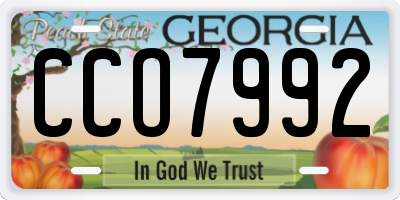 GA license plate CCO7992