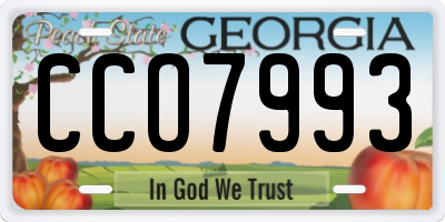 GA license plate CCO7993