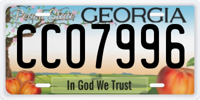 GA license plate CCO7996