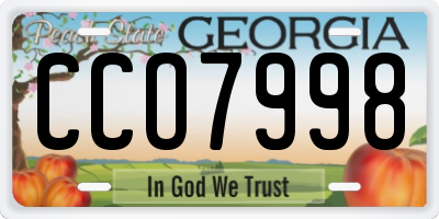 GA license plate CCO7998