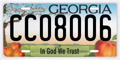 GA license plate CCO8006