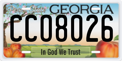 GA license plate CCO8026