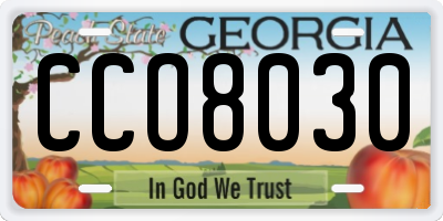 GA license plate CCO8030
