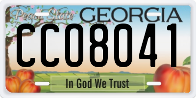 GA license plate CCO8041