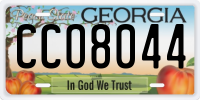 GA license plate CCO8044