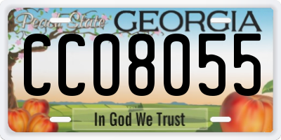 GA license plate CCO8055