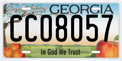 GA license plate CCO8057