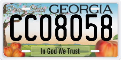 GA license plate CCO8058