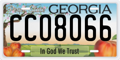 GA license plate CCO8066