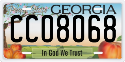 GA license plate CCO8068