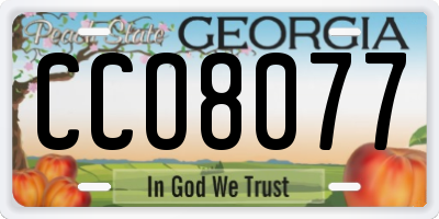 GA license plate CCO8077