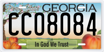GA license plate CCO8084