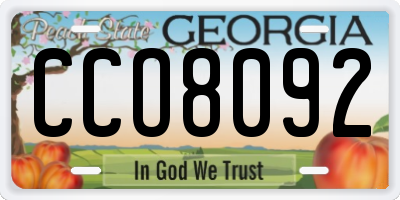 GA license plate CCO8092