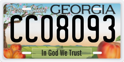 GA license plate CCO8093