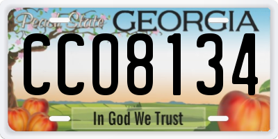 GA license plate CCO8134