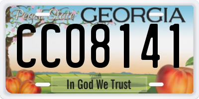 GA license plate CCO8141