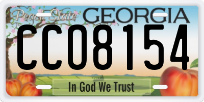 GA license plate CCO8154