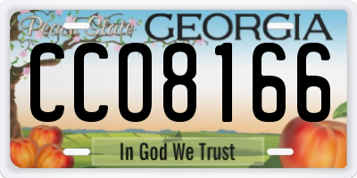 GA license plate CCO8166