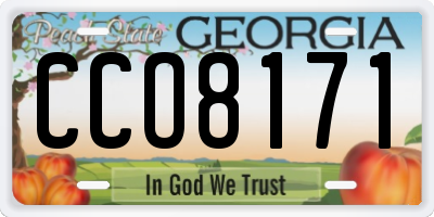 GA license plate CCO8171