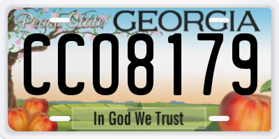 GA license plate CCO8179