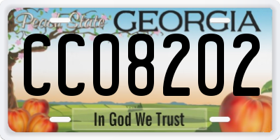 GA license plate CCO8202
