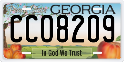 GA license plate CCO8209