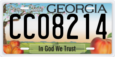 GA license plate CCO8214