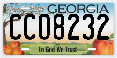 GA license plate CCO8232