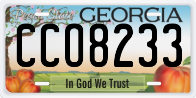 GA license plate CCO8233