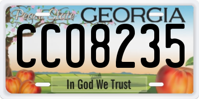 GA license plate CCO8235