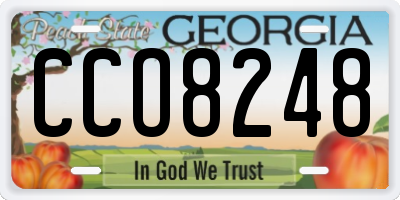 GA license plate CCO8248