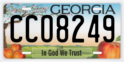 GA license plate CCO8249