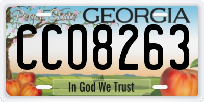 GA license plate CCO8263