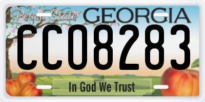 GA license plate CCO8283