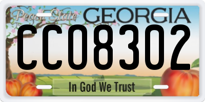 GA license plate CCO8302