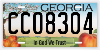 GA license plate CCO8304