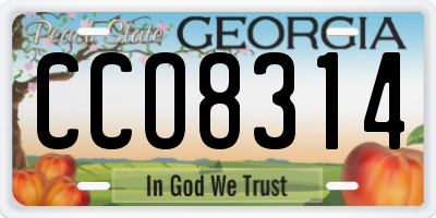 GA license plate CCO8314