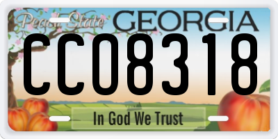 GA license plate CCO8318
