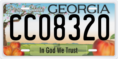 GA license plate CCO8320