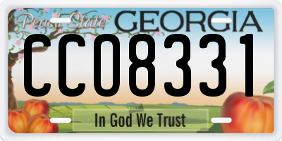 GA license plate CCO8331