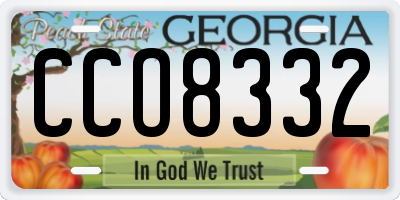 GA license plate CCO8332