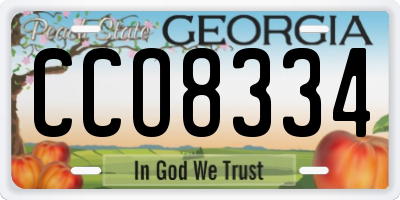 GA license plate CCO8334