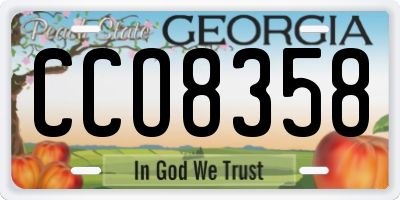 GA license plate CCO8358