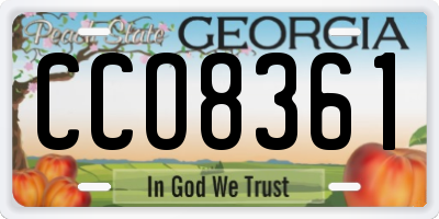 GA license plate CCO8361