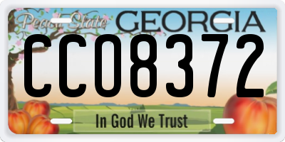 GA license plate CCO8372