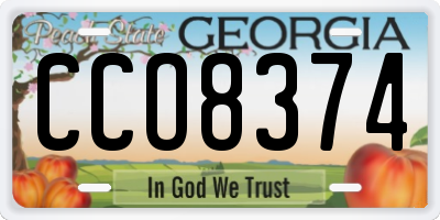 GA license plate CCO8374