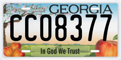 GA license plate CCO8377