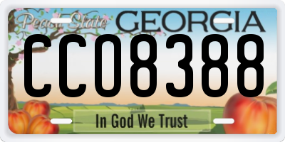 GA license plate CCO8388