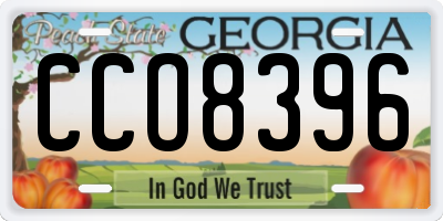 GA license plate CCO8396