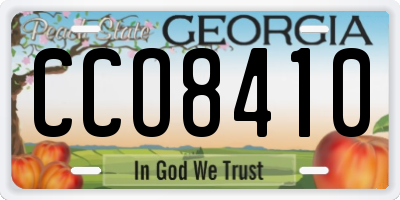 GA license plate CCO8410